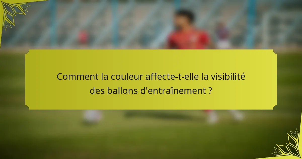 Comment la couleur affecte-t-elle la visibilité des ballons d'entraînement ?